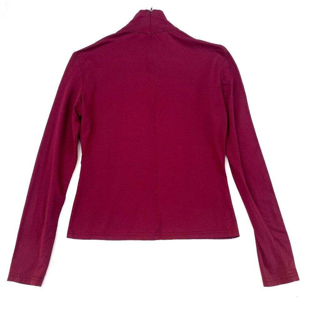 Susan Lazar turtleneck Long Sleeves Bordo Top S $150 - Picture 6 of 9